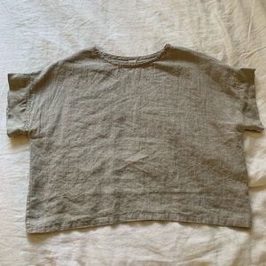 Vintage Linen Boxy Top - oversized